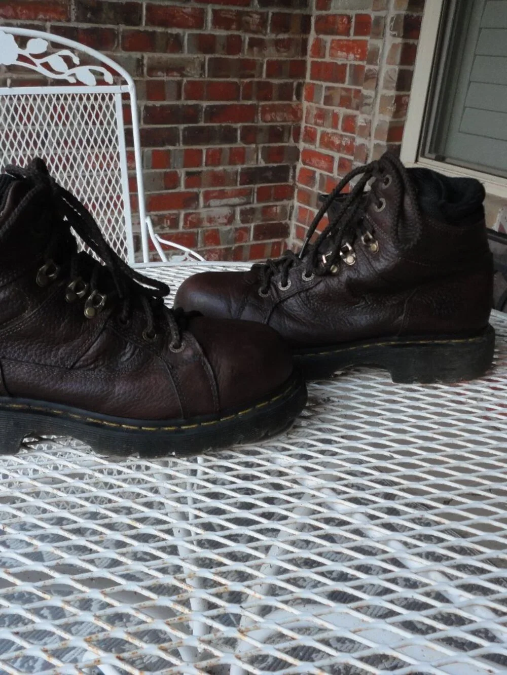DR MARTENS Brown Leather Men's Steel Toe Safety Boots Size 10